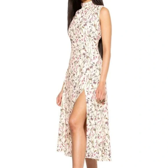 knee length dresses for ladies Sylvi Draped Sleeve Midi Dress – ALEXIA ADMOR main image 0